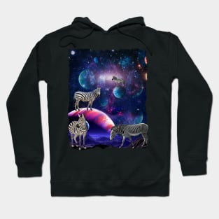 Funny Zebra Galaxy Stars Wildlife Animal Universe Zebra Hoodie